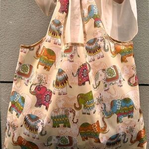 Colorful Elephant Print Tote Bag